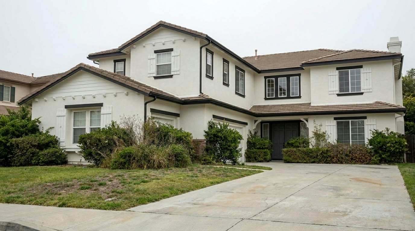 Exterior estate home after full prep repaint, premium coatings